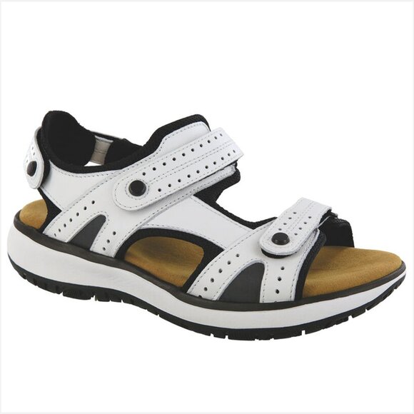 SAS Embark Sport Domino White & Black Walking Sandals Women US 8.5M - Picture 1 of 13